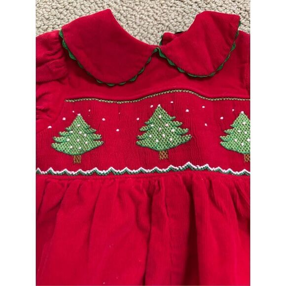 Mom & Me 3m smocked Christmas girls romper - Picture 2 of 4